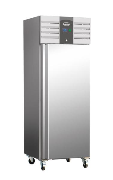 KÜHLSCHRANK EDELSTAHL +ALU 600 LTR STATISCH