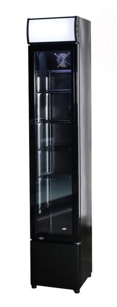 KÜHLSCHRANK GLASTÜR SCHMALL SCHWARZ
