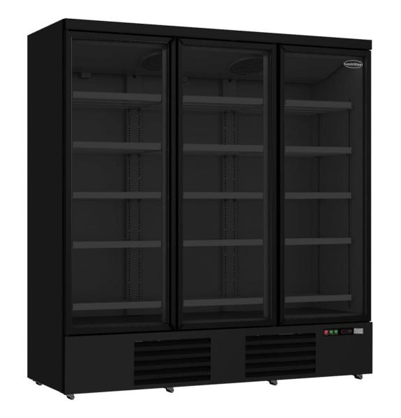 KÜHLSCHRANK 3 GLASTÜREN SCHWARZ JDE-1530R BL