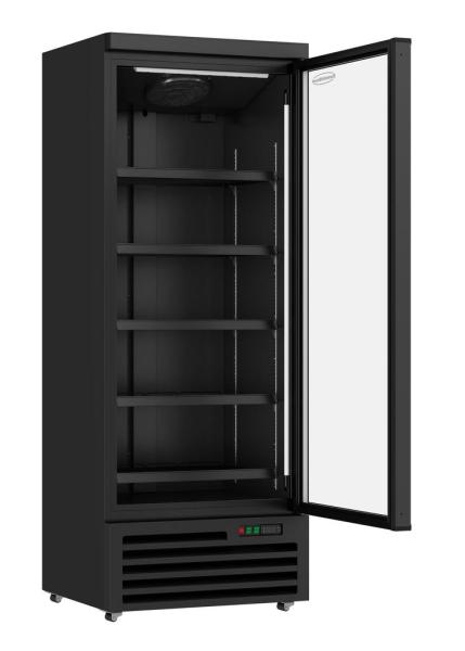 KÜHLSCHRANK 1 GLASTÜR SCHWARZ JDE-600R BL