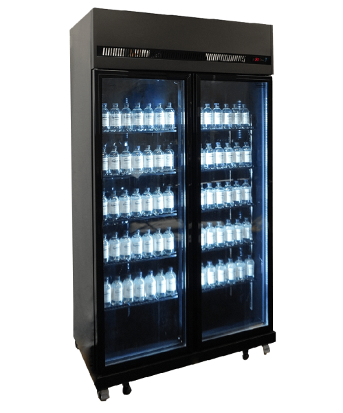 KÜHLSCHRANK 2 GLASTÜREN SCHWARZ IRM-770 BL