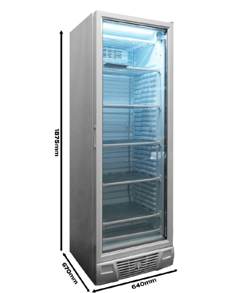 TIEFKÜHLSCHRANK 1 GLASTÜR 382L