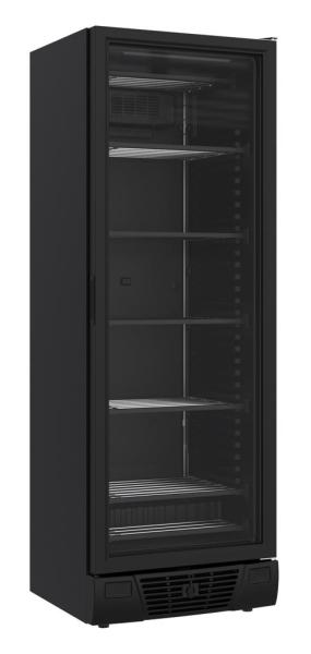 TIEFKÜHLSCHRANK 1 GLASTÜR SCHWARZ 382L