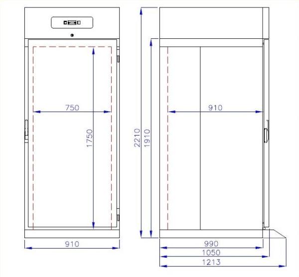 ROLL-IN TIEFKÜHLSCHRANK EDELSTAHL MONO BLOCK 700 LTR