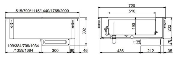 EINBAU BAIN-MARIE 5/1 - AUTOMATISCHE WASSERBEFÜLLUNG