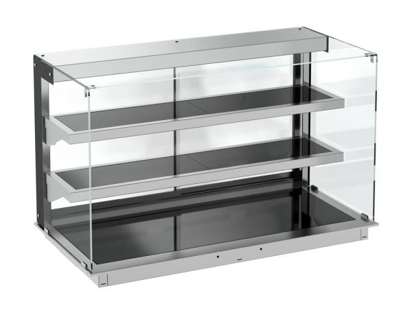 EINBAUWÄRMEVITRINE KERAMIK ECKIG - SCHWARZ 5/1