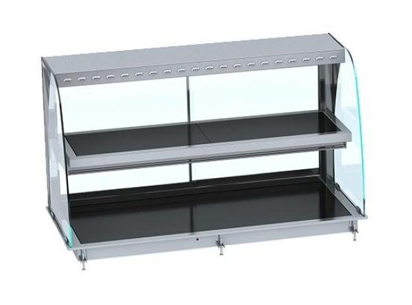 EINBAUWÄRMEVITRINE KERAMIK RUND - SCHWARZ 4/1