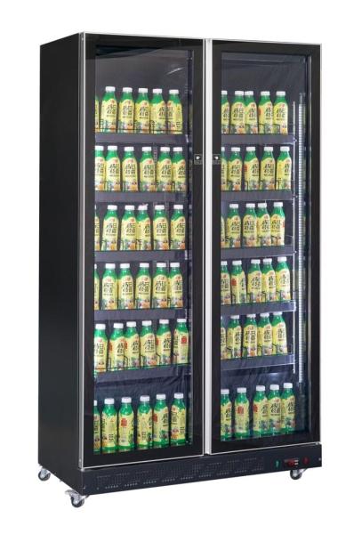 KÜHLSCHRANK 2 GLASTÜREN SCHWARZ