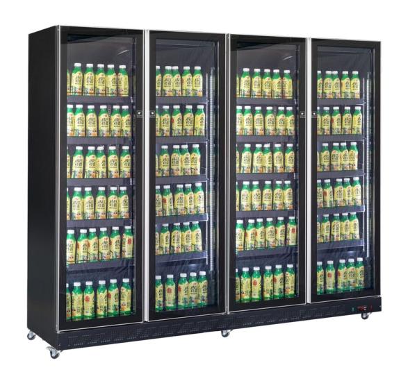 KÜHLSCHRANK 4 GLASTÜREN SCHWARZ   *TRANSPORT AUF ANFRAGE*