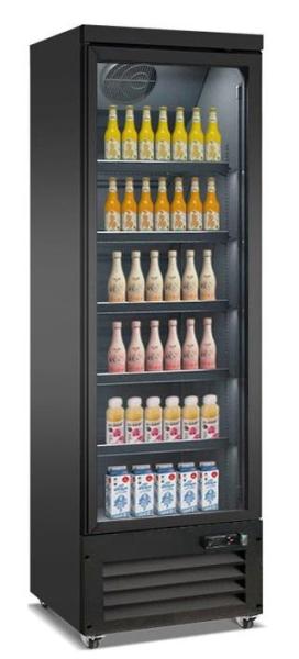 KÜHLSCHRANK 1 GLASTÜR SCHWARZ CEB-500R BL