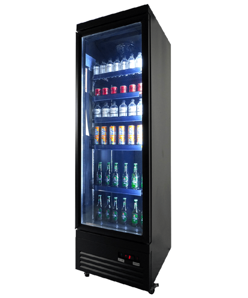 KÜHLSCHRANK 1 GLASTÜR SCHWARZ CEB-500R BL