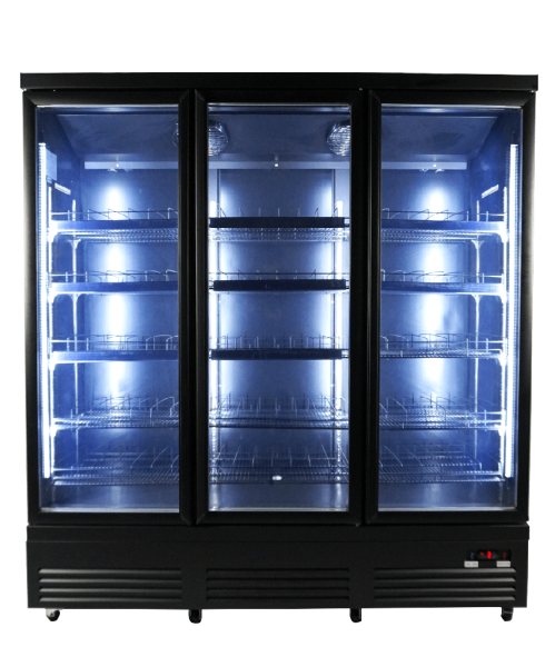 KÜHLSCHRANK 3 GLASTÜREN SCHWARZ CEB-1600R BL