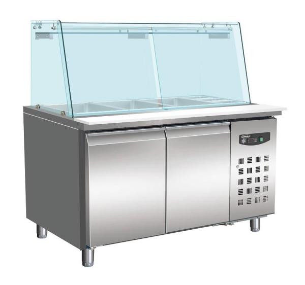 BÄCKEREI KÜHLTISCH MIT GLAS 2 TÜREN  4x 1/1 GN BEHÄLTER