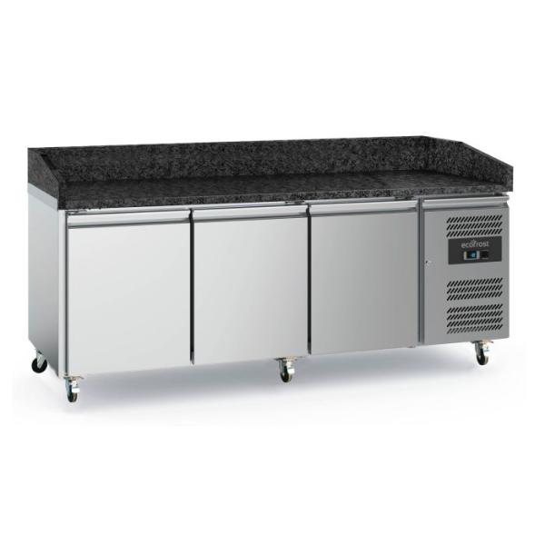 EcoFrost PIZZATISCH 600x400 | (° C) +2 /+8 | 3 TÜREN GRANIT MIT RÄDERSATZ