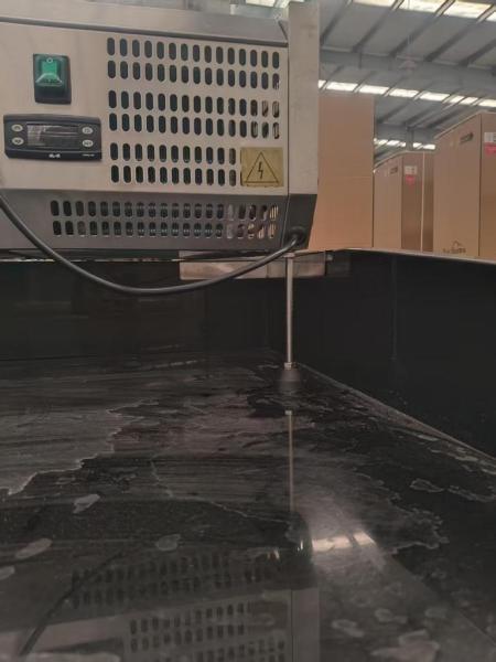 Skyrainbow Pizza Kühltisch PRO, Granit Star Galsxy schwarz, 3 Türen + 3 Schubladen, 200 x 80 Kühlaufsatz GN1/3 mit Glas