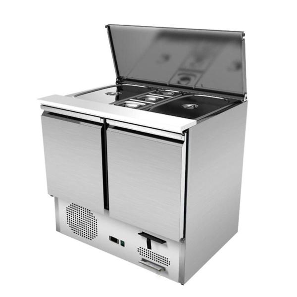 Saladette 2 Türen, 90 x 70, mit Schiebedeckel