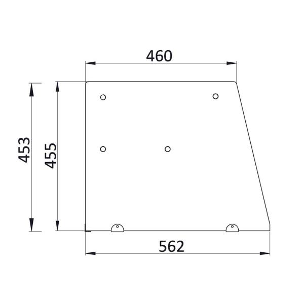 Saladette 2 Türen, 90 x 70 gerader Glasaufbau, Klarglas