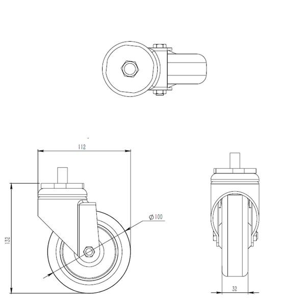 Schwerlast Rollen für Untergestelle für V114- Profi Serie